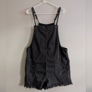 Aerie Charcoal Denim Overalls